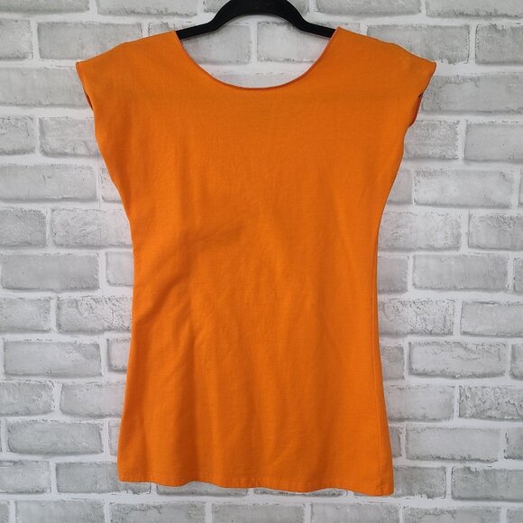 Downeast Orange Tropical Skirt Tshirt Set Medium Modest Resort Beach Medium - Picture 4 of 11